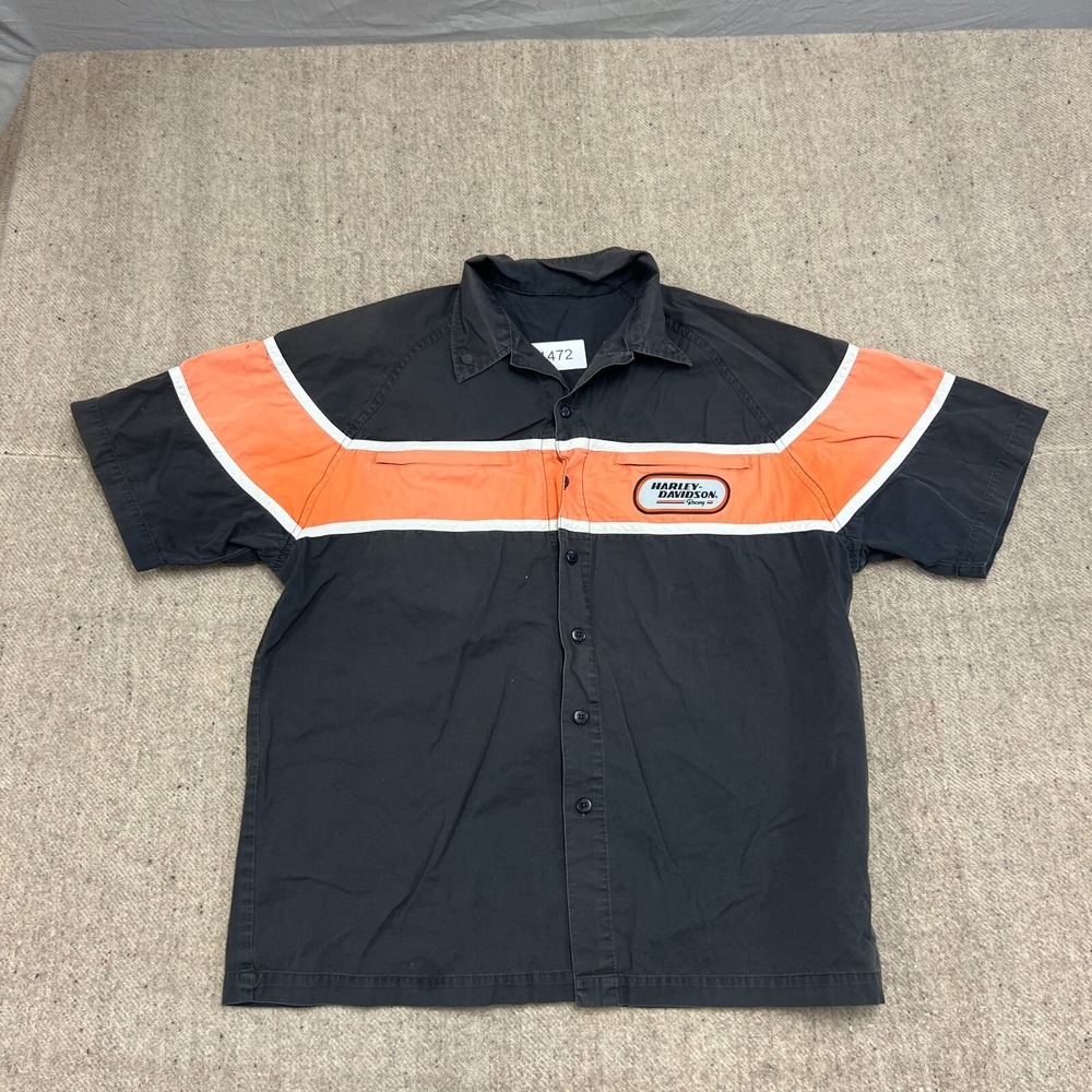 Vintage Harley Davidson‎ Button Up Shirt Mens Large Black 2000s